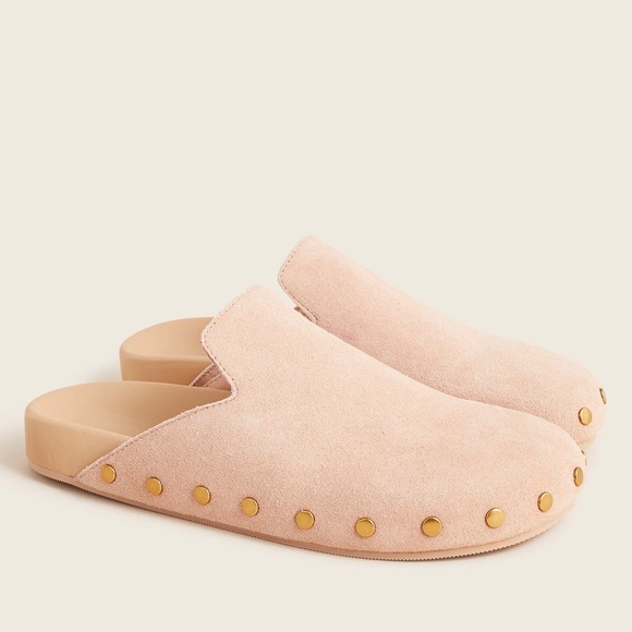J. Crew Shoes - NWT J.Crew Pacific Studded Clog Almond Biscotti Suede